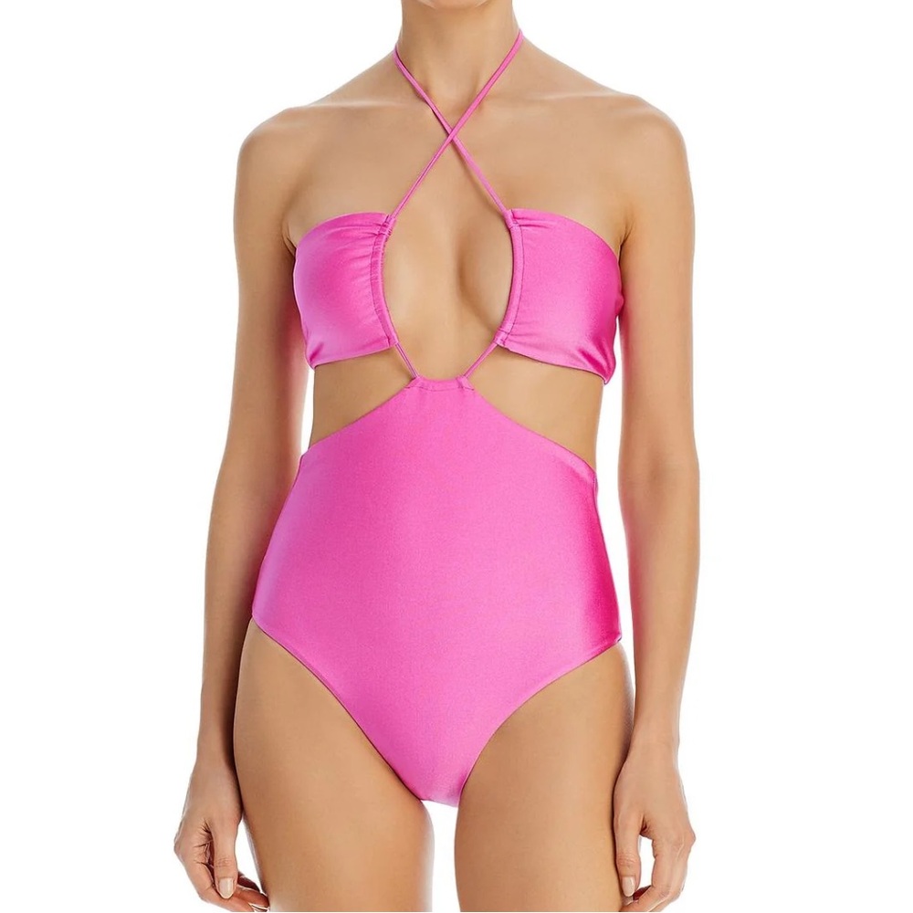 NWT Pink Halter One-Piece Swimsuit - JADE swim
